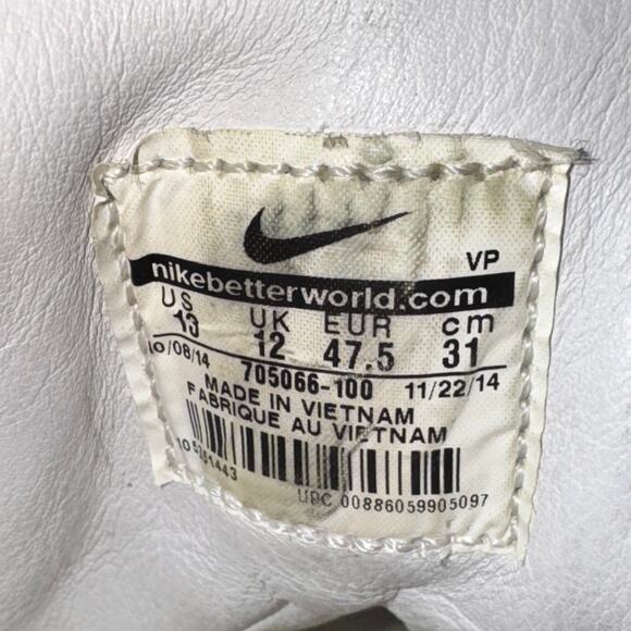 Nike Air Python High Top Sneakers Men's Sz 13 White Snake Embossed Leather Shoes - Picture 7 of 7